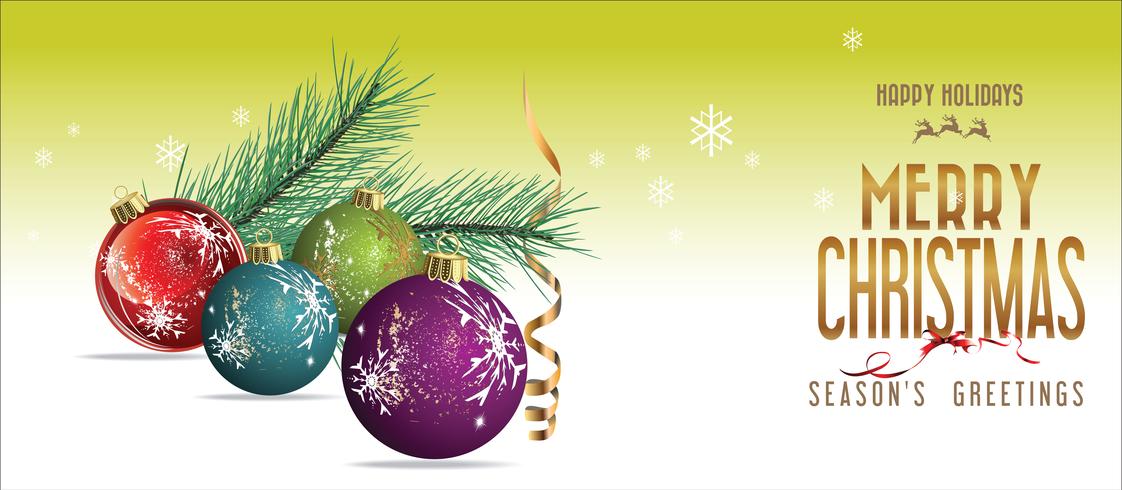 Christmas background with decorations vector