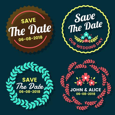 Wedding Retro Vintage Vector Label