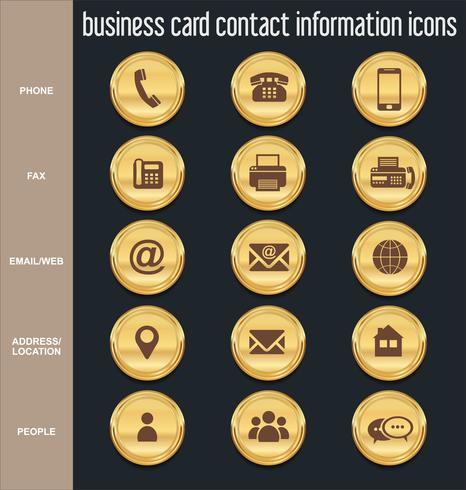 Business card contact information icons collection vector