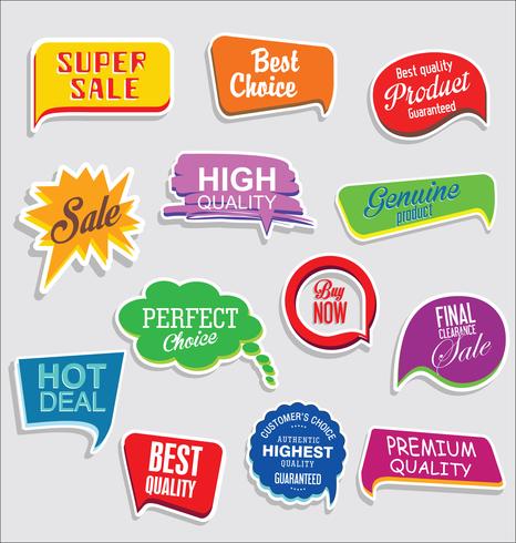 Modern badges stickers and labels collection vector