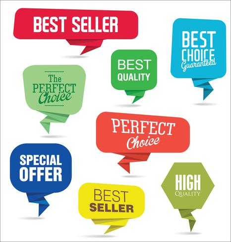 Modern badges stickers and labels collection vector