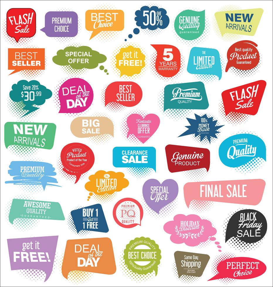Modern badges stickers and labels collection 327392 Vector Art at Vecteezy