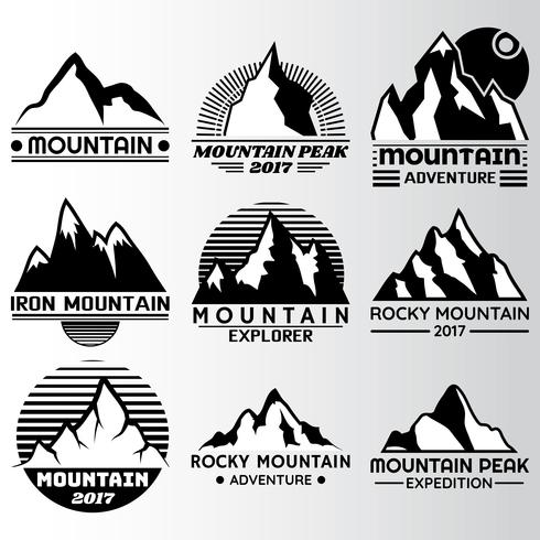 plantilla de diseño de montaña lable vector