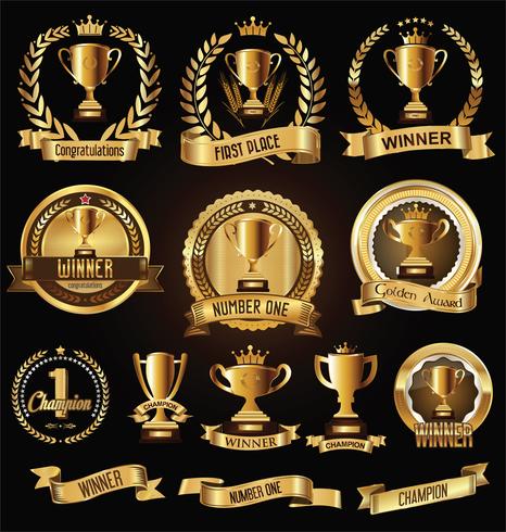 trophy badge vector