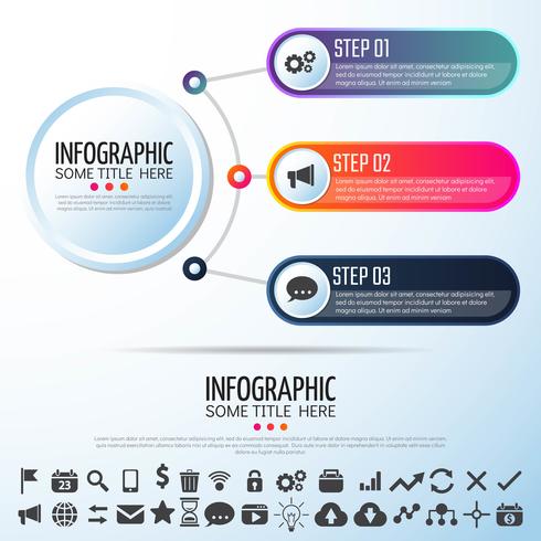 Plantilla de diseño de infografías de círculo vector