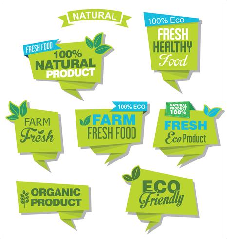 natural eco design badge vector