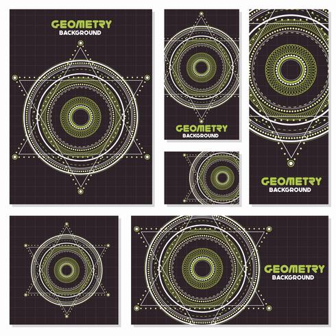 Old retro geometry Vintage style background Design Template vector