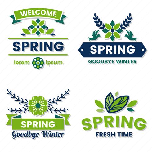 Spring Retro Vintage Vector Label