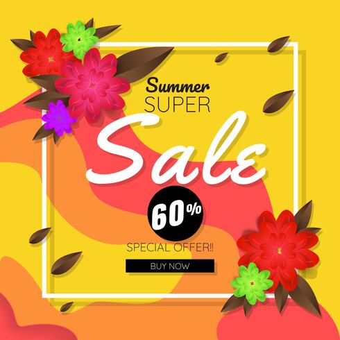 summer sale template banner Vector background