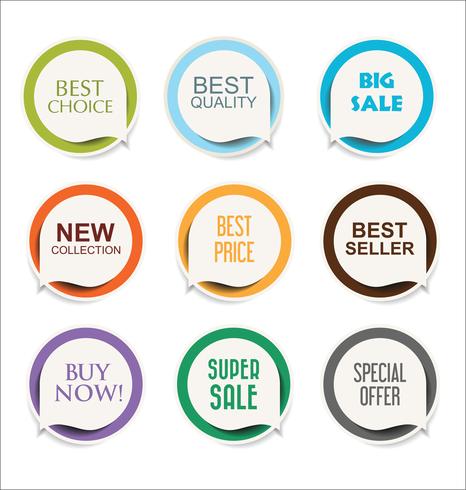 Modern badges stickers and labels collection vector