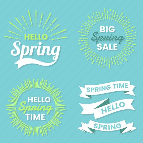 Spring Retro Vintage Vector Label