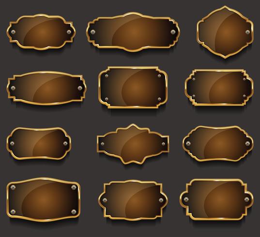 Luxury premium golden badges and labels vector