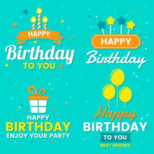 Happy Birthday Vector Logo for banner