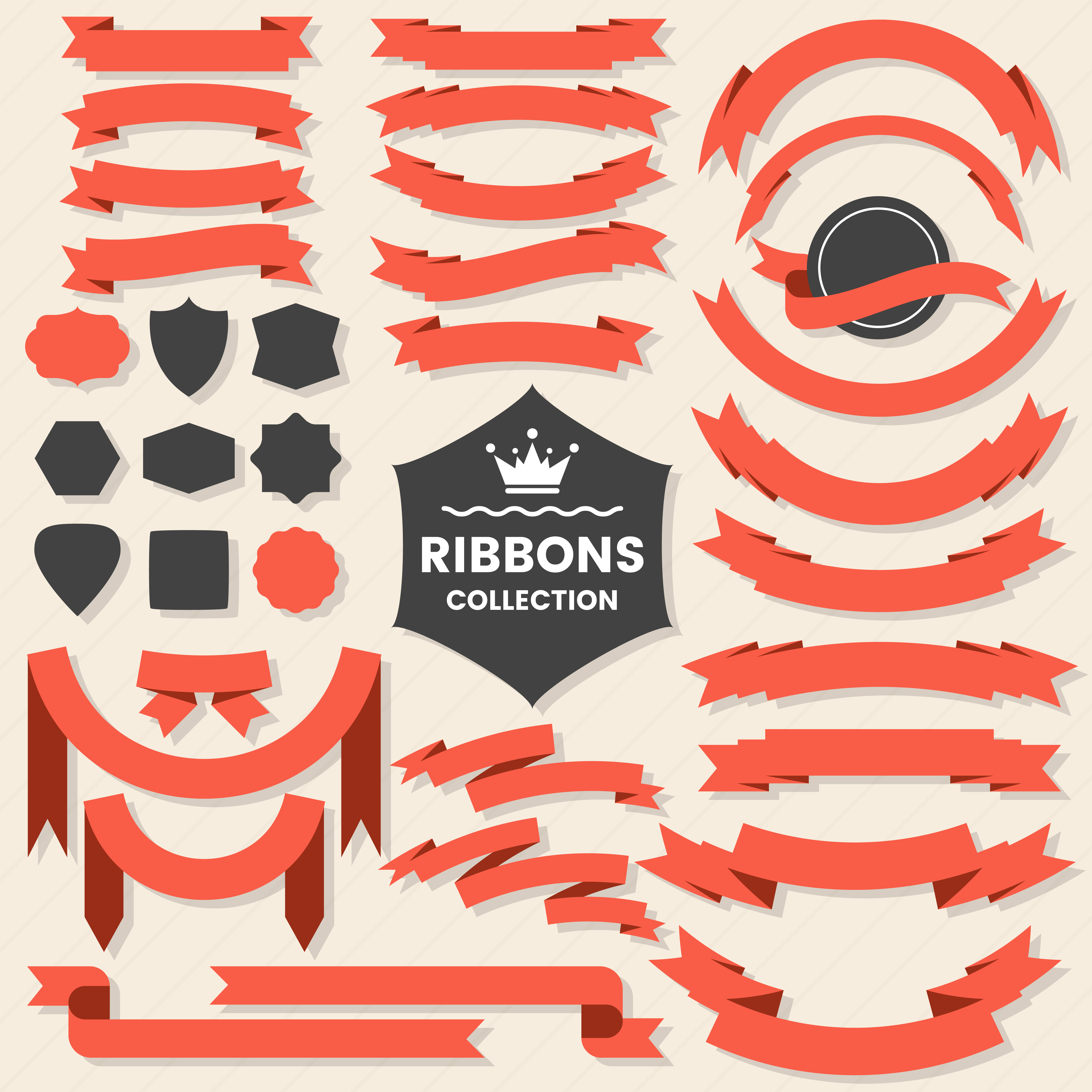 Ribbon Vintage Vector Logo  for banner  327745 Vector Art at 