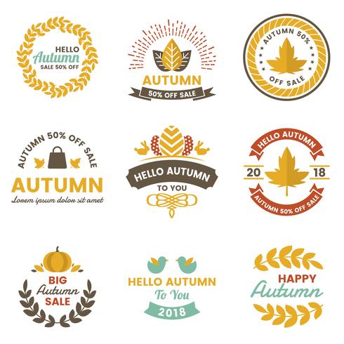 Etiqueta de otoño Vintage Vector Logo para banner