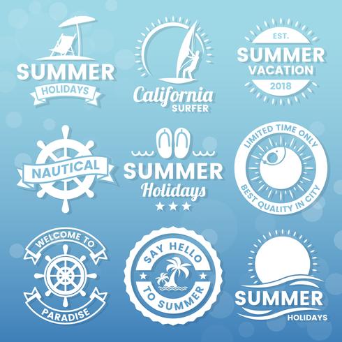 Verano Retro Vector Logo para banner