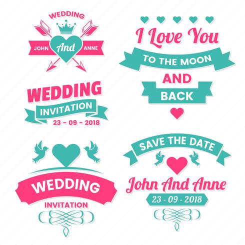 Wedding Retro Vintage Vector Label