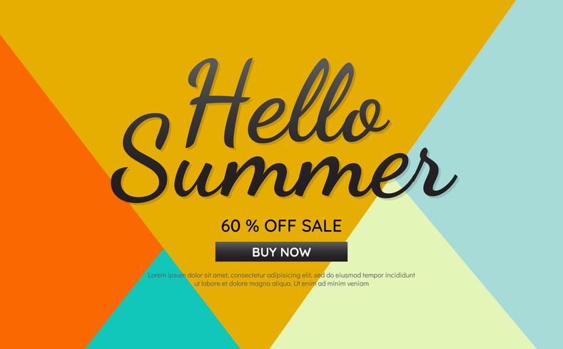 verano venta plantilla banner vector fondo