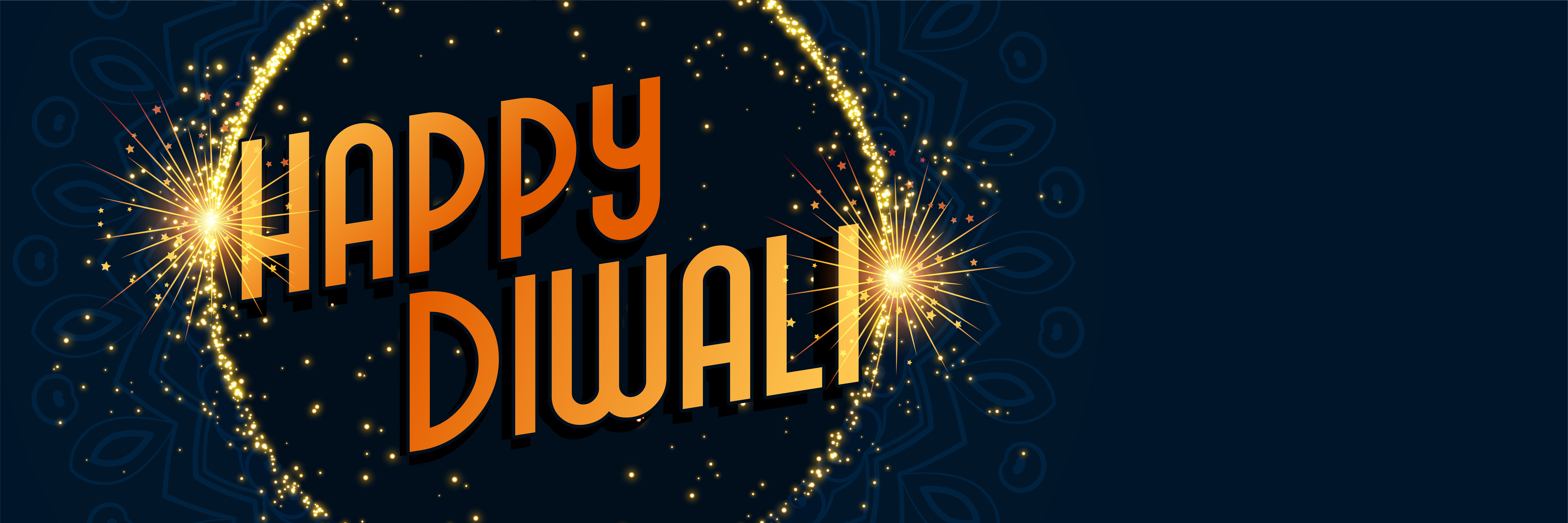happy diwali sparkles background design - Download Free Vector Art