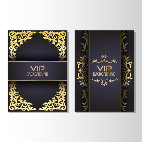 Gold background flyer style Design Template vector