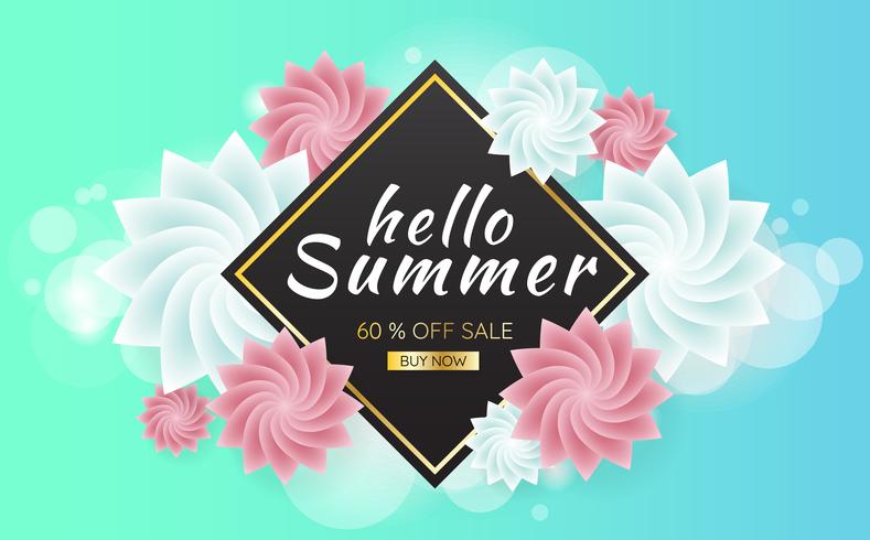 verano venta plantilla banner vector fondo