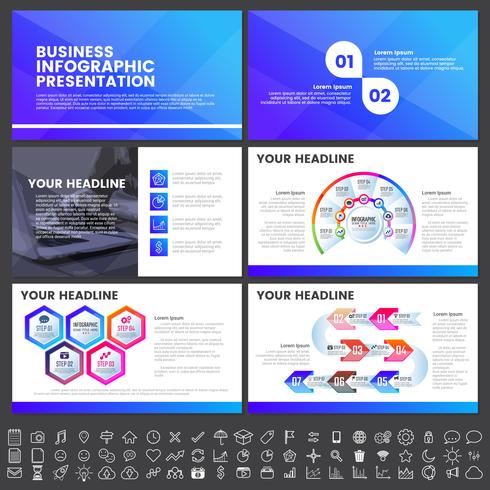 Elementos modernos de infografías para plantillas de presentaciones para banner. vector