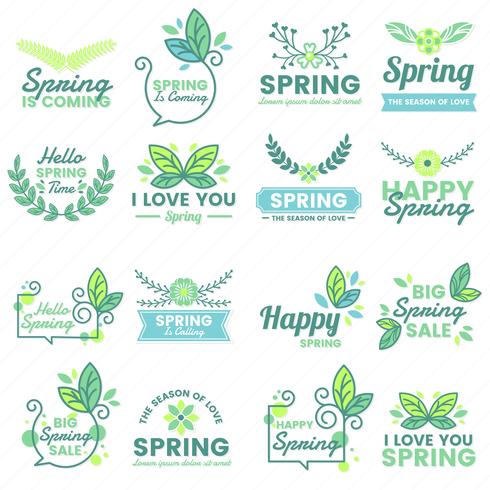 Spring Retro Vintage Vector Label