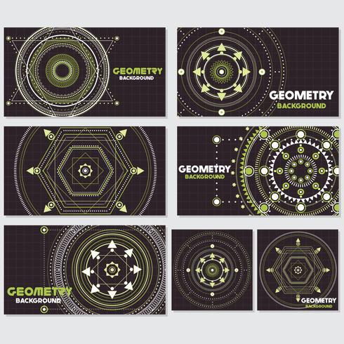 Old retro geometry Vintage style background Design Template vector