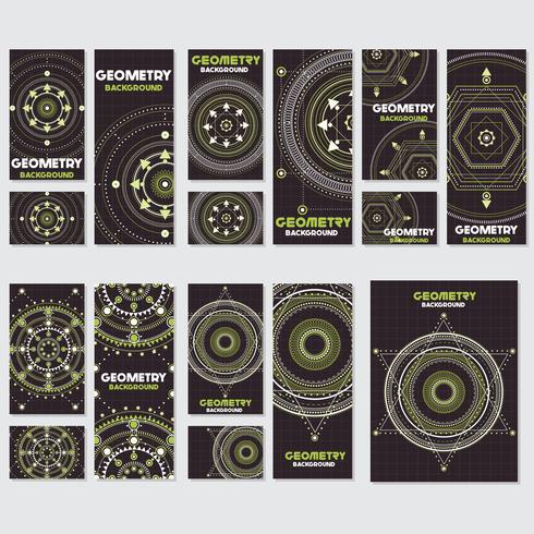 Old retro geometry Vintage style background Design Template vector