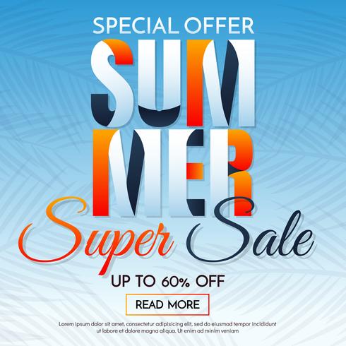 summer sale template banner Vector background