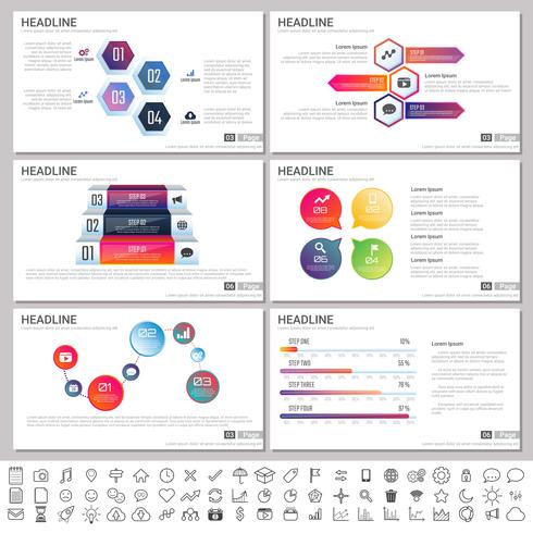 Elementos modernos de infografías para plantillas de presentaciones para banner. vector