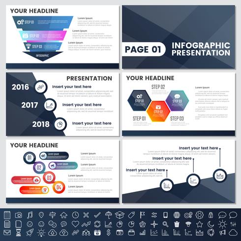 Elementos modernos de infografías para plantillas de presentaciones para banner. vector