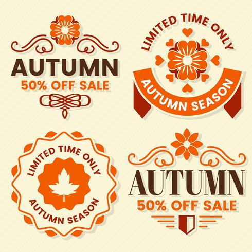Autumn Label Vintage Vector Logo for banner