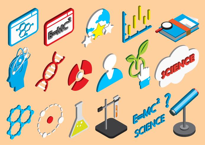 Ilustración de conjunto de iconos de información gráfica ciencia concepto vector