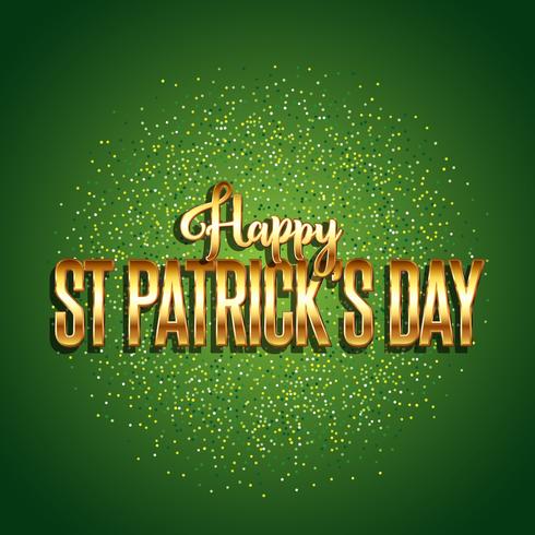 St Patrick's Day background with gold text  vector