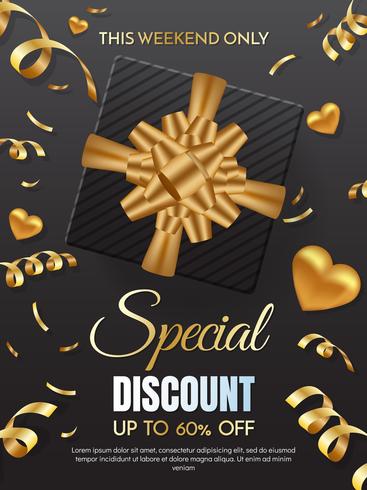 gift box sale template banner Vector background