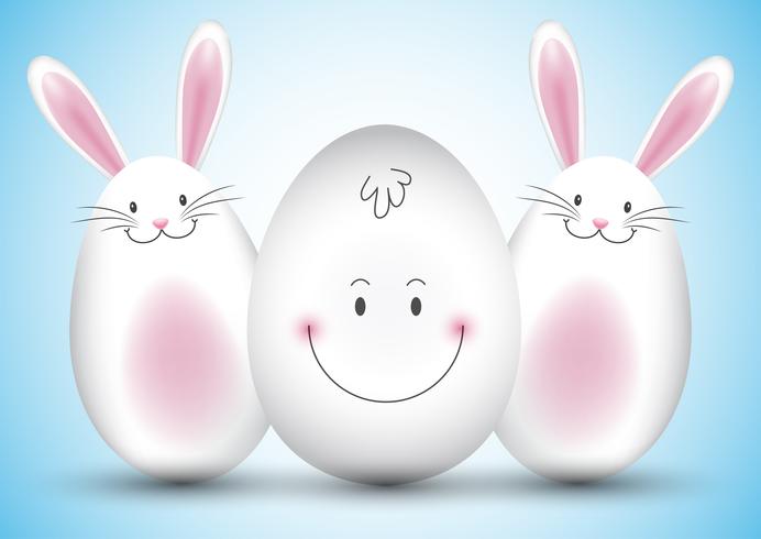 Easter egg and bunny background  vector