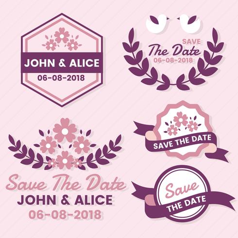 Wedding Retro Vintage Vector Label