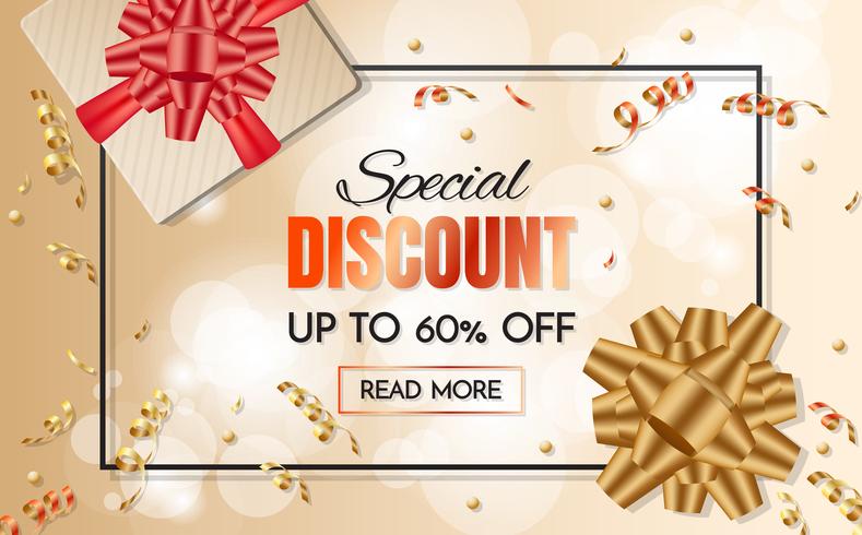 gift box sale template banner Vector background