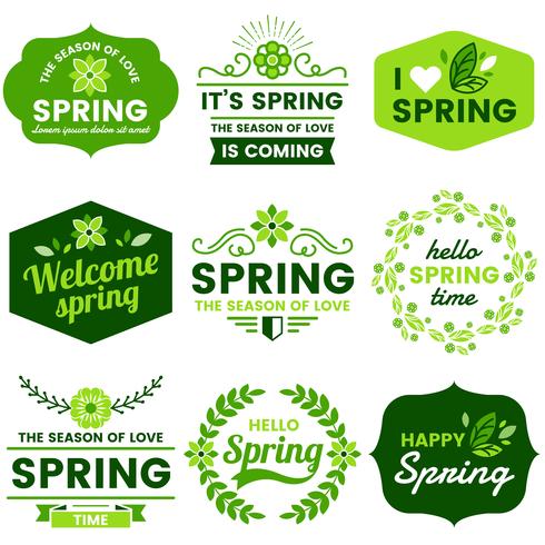 Spring Labels vector