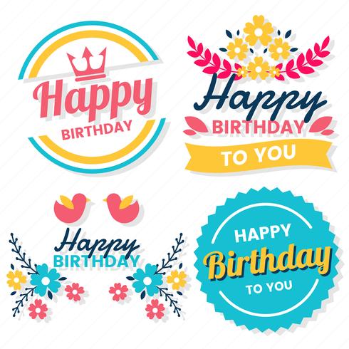 Happy Birthday Vector Logo for banner