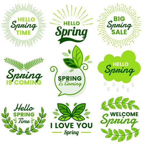 Spring Retro Vintage Vector Label