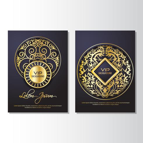 Gold background flyer style Design Template vector