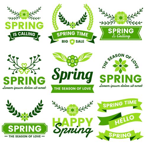 Spring Retro Vintage Vector Label