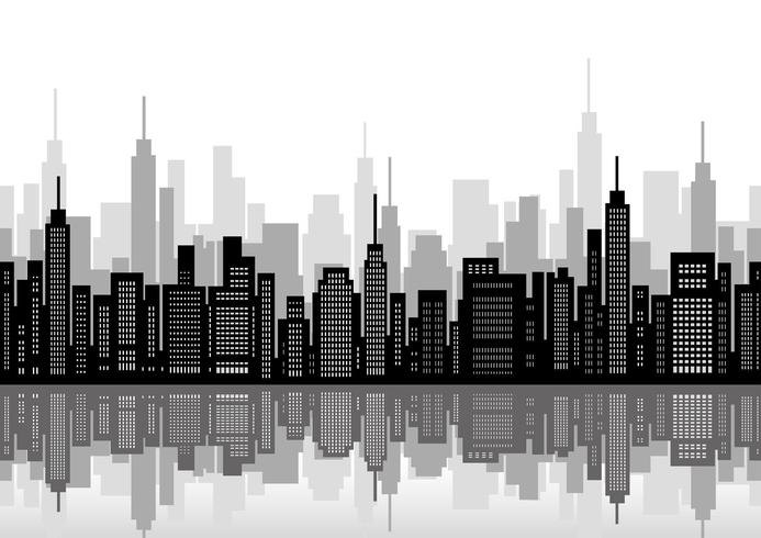 Seamless cityscape with skyscrapers. vector