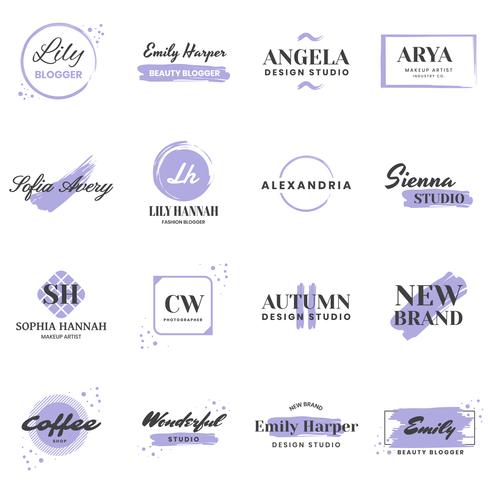 Logo retro vintage femenino para banner vector