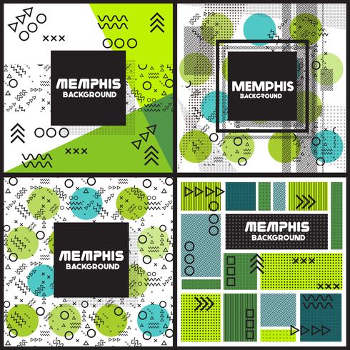 Plantilla de diseño de estilo de fondo de memphis vector