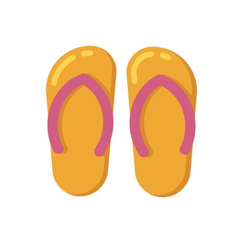 Summer sandals flat icon vector