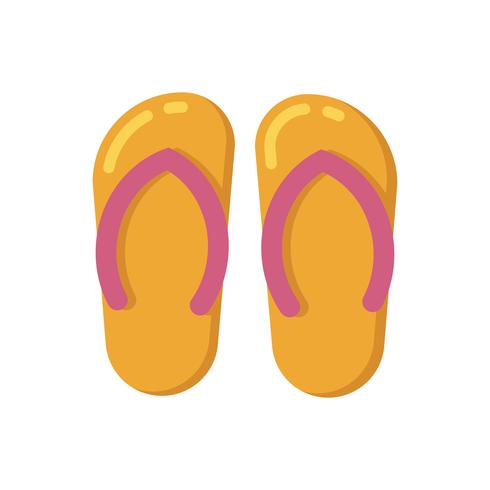 Sandalias de verano icono plana vector