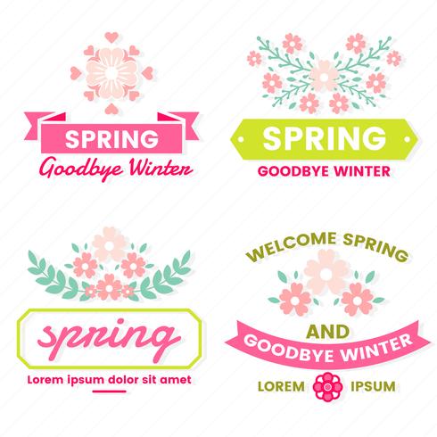 Primavera Retro Vintage Vector Label